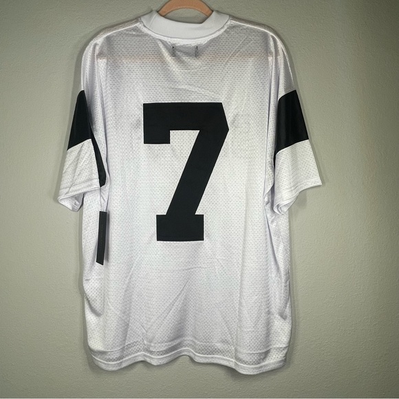 Saint Morta union mesh boxy tee. White/black - Picture 5 of 7